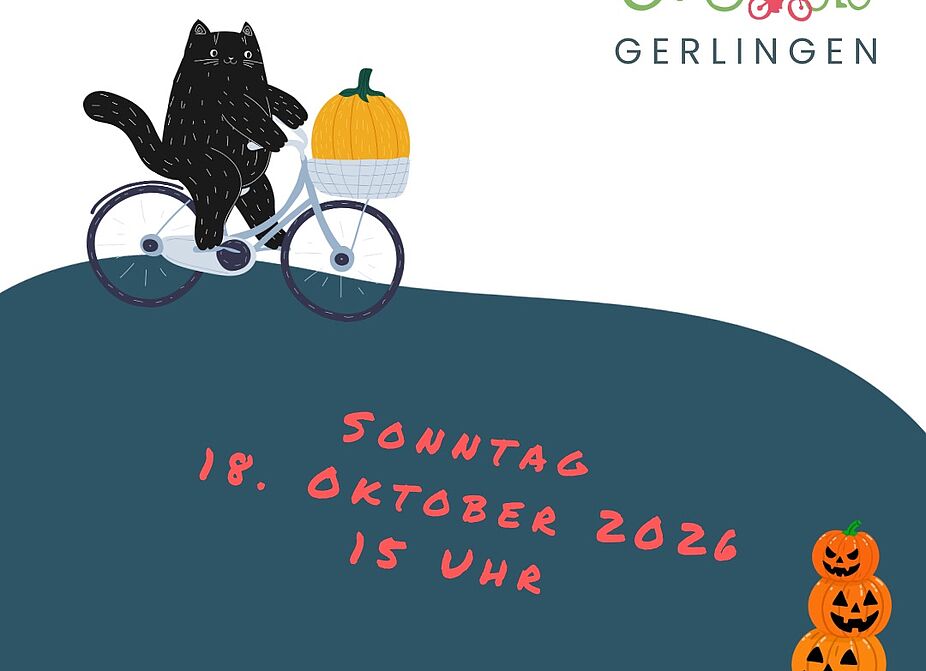 Plakat für die Kidical Mass Gerlingen am 18.10.2026 Sharepic zum Weiterleiten